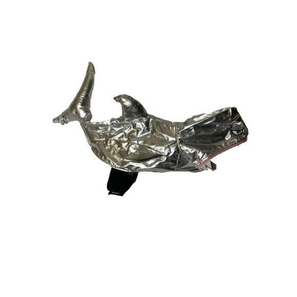 DOG COSTUME CLOTHES SILVER SHARK SIZE MEDIUM ADJUSTABLE UNBRANDED NEW So Cute - Picture 1 of 3